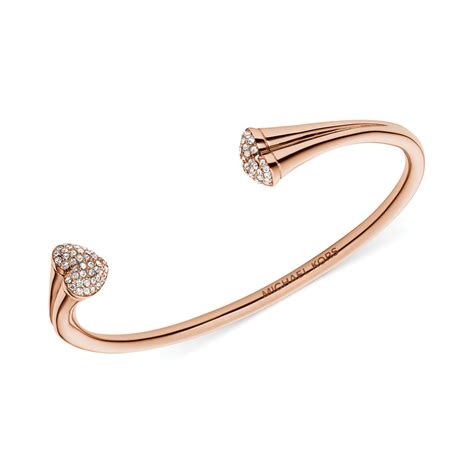 michael kors rose rose gold open cuff bracelet|michael kors rose gold necklace.